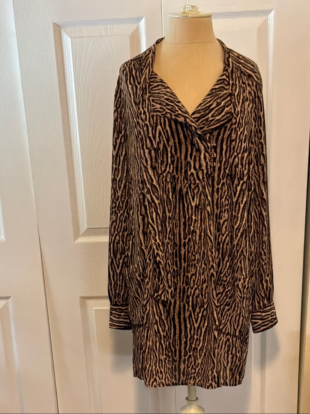 BCBGMaxAzria Brown and Black Animal Print Mini Dress